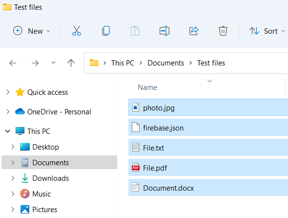 Select files