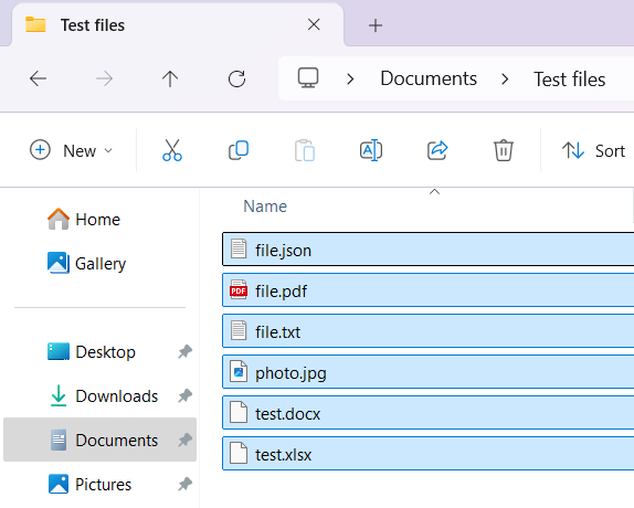 Select files