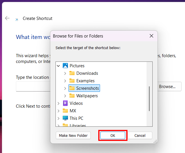 Select the folder you want to pin to the taskbar