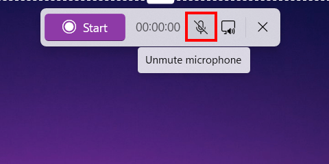 Snipping Tool microphone button