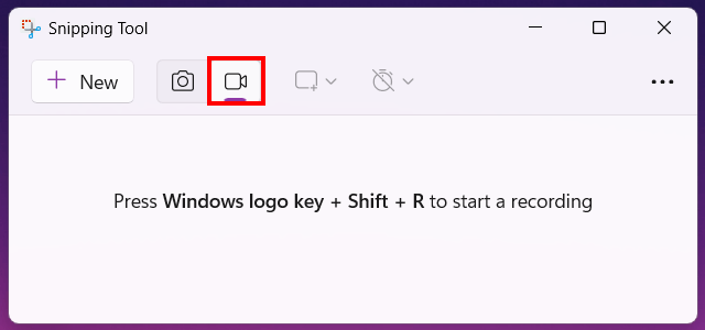 Snipping Tool Record button