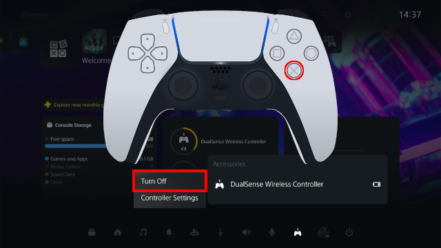 Turn off PS5 controller