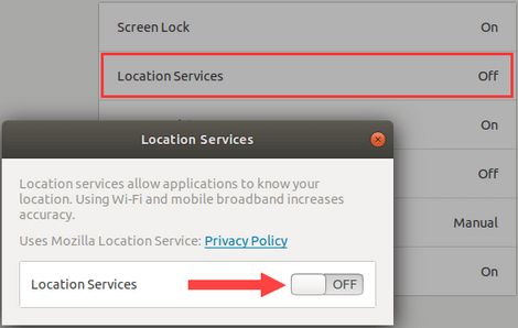 Turn on Location Services in Ubuntu