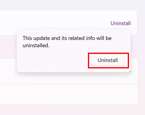 Uninstall a recent Windows update