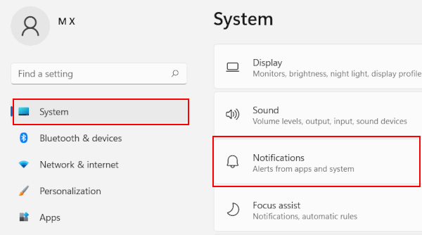 Windows 11 notifications settings