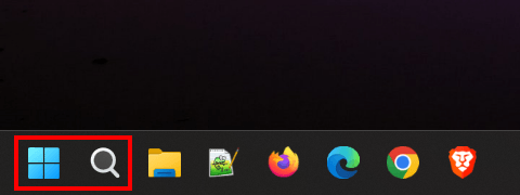 Windows start menu button and search icon