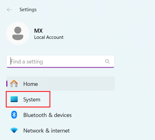 Windows 11 System settings