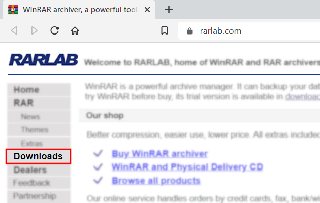 WinRAR downloads